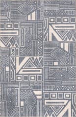 Isolated view of Blue Rectangle Hartley Washable Symbolism Rug, showcasing its design