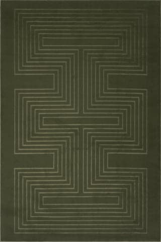 Isolated view of Green Runner Krya Geometric Plush Textured Washable Rug, showcasing its design