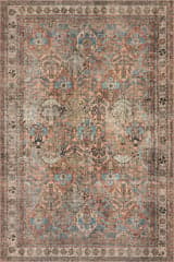 Isolated view of Multicolor Rectangle Rada Traditional Vintage Floral Rug, showcasing its design
