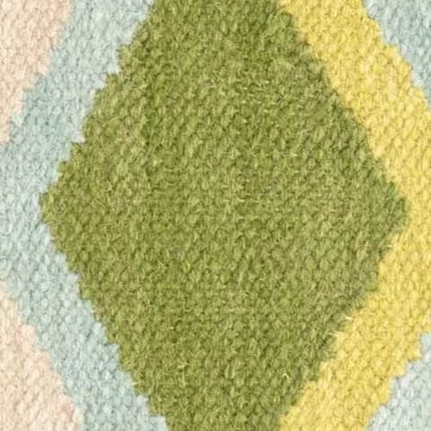 Safety Net Handwoven Wool Rug Swatch | Green