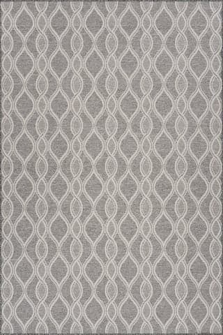 Isolated view of Grey Rectangle Paletta Modern Coastal Indoor/Outdoor Rug, showcasing its design