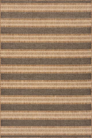 Isolated view of Black Rectangle Oristela Modern Abstract Indoor/Outdoor Rug, showcasing its design