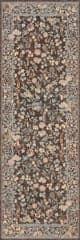 Isolated view of Brown Runner Elizaya Transitional Floral Indoor/Outdoor Rug, showcasing its design