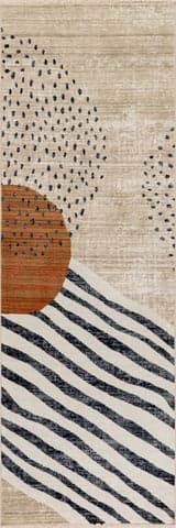 Isolated view of Multicolor Runner Manaslu Sunrise Fringed Rug, showcasing its design