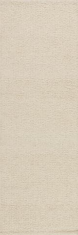 Isolated view of Beige Runner Zeva Textured Flatweave Shag Rug, showcasing its design