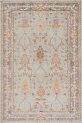 Isolated view of Light Blue Rectangle Mara Hand Knotted Wool Rug, showcasing its design