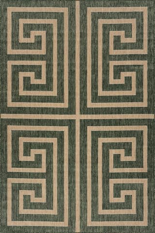 Isolated view of Green Rectangle Celestia Contemporary Geometric Indoor/Outdoor Rug, showcasing its design