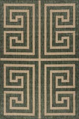 Isolated view of Green Rectangle Celestia Contemporary Geometric Indoor/Outdoor Rug, showcasing its design