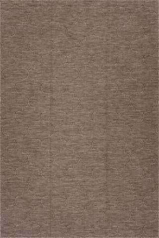 Isolated view of Brown Runner Noore Modern Trellis Indoor/Outdoor Rug, showcasing its design