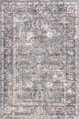 Isolated view of Brown Rectangle Shea Medallion Washable Rug, showcasing its design