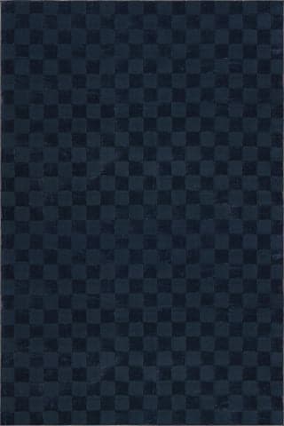 Isolated view of Blue Rectangle Cape May Plush Textured Washable Rug, showcasing its design