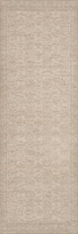 Isolated view of Green Runner Bahira Traditional Floral Washable Rug, showcasing its design