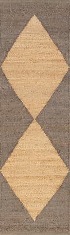 Isolated view of Grey Runner Jute Harlequin Trellis Rug, showcasing its design