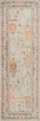 Isolated view of Light Blue Runner Mara Washable Rug, showcasing its design