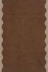 Isolated view of Walnut Brown Rectangle Ondine Solid Wool Rug by Nate Berkus, showcasing its design
