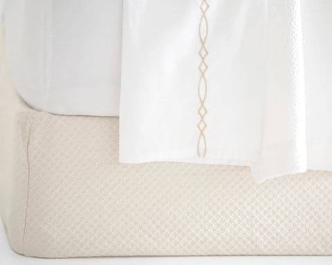 Petite Trellis Matelasse box spring cover | Ivory