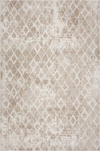 Isolated view of Tan Rectangle Farmline Rustic Diamond Washable Rug, showcasing its design