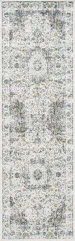 Isolated view of Grey Runner Distressed Persian Rug, showcasing its design