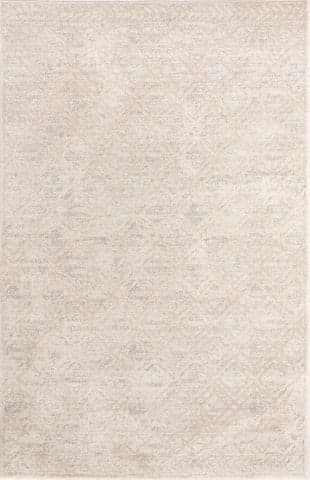 Isolated view of Beige Rectangle Evalina Moroccan Trellis Rug, showcasing its design