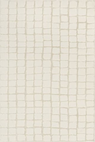 Isolated view of Cream Round Spring Lake Plush Textured Washable Rug, showcasing its design