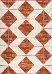 Isolated view of Brick Rectangle Kaydence Striped Diamonds Rug, showcasing its design