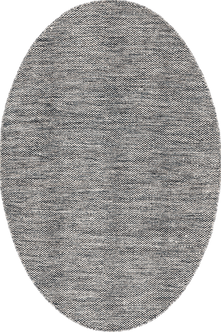 Isolated view of Grey Oval Cotton Solid Flatweave Rug, showcasing its design