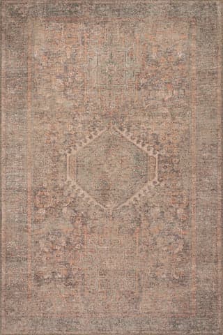 Isolated view of Multicolor Rectangle Wavi Medallion Rug, showcasing its design