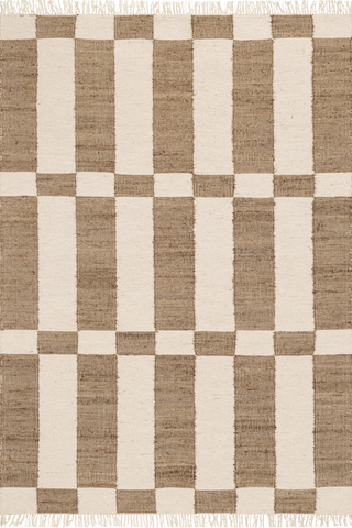 Isolated view of Brown Rectangle Tierra Jute Modern Farmhouse Rug, showcasing its design