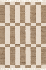Isolated view of Brown Rectangle Tierra Jute Modern Farmhouse Rug, showcasing its design