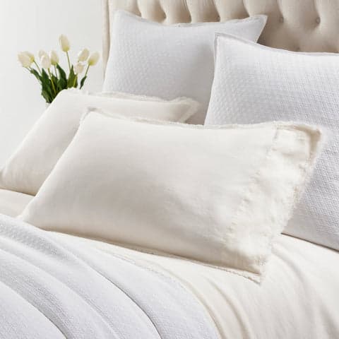 Faye Linen Pillowcases | Dove White