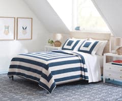 Birch Point Quilted Sham | Navy