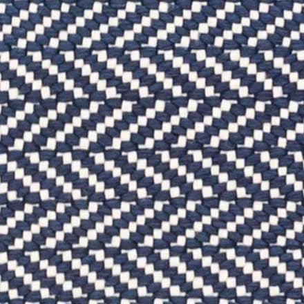 Herringbone Handwoven Indoor/Outdoor Custom Rug Swatch | Navy/Ivory