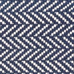 Herringbone Handwoven Indoor/Outdoor Custom Rug Swatch | Navy/Ivory