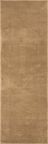 Isolated view of Sand Runner Tiera Bordered Plush Textured Washable Rug, showcasing its design