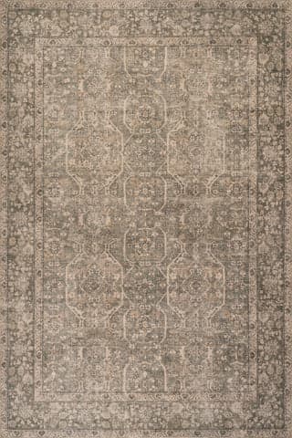 Isolated view of Green Rectangle Corali Traditional Vintage & Distressed Rug, showcasing its design