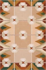 Isolated view of Multicolor Rectangle Heritage Bloom Southwest Washable Rug, showcasing its design