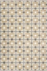 Isolated view of Beige Rectangle Sorelle Modern Plaid Rug, showcasing its design