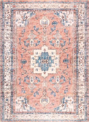 Fading Oriental Washable Rug | Light Rust – Rugs USA