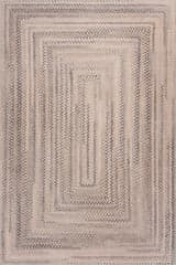 Isolated view of Natural Rectangle Ebonelle Bordered Bohemian Washable Rug, showcasing its design
