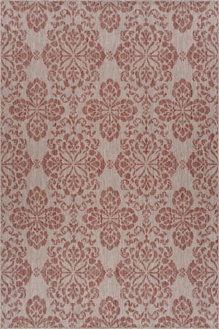 Isolated view of Red Rectangle Orlia Floral and Paisley Indoor/Outdoor Rug, showcasing its design