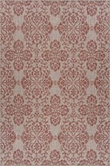 Isolated view of Red Rectangle Orlia Floral and Paisley Indoor/Outdoor Rug, showcasing its design