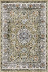 Isolated view of Green Runner Priyanka Washable Persian Rug, showcasing its design