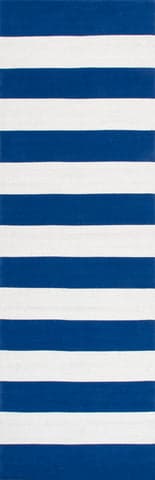 Isolated view of Blue Runner Flatwoven Regent Stripes Rug, showcasing its design