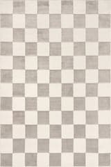 Isolated view of Cream/Grey Rectangle Maplewood Plush Textured Washable Rug, showcasing its design