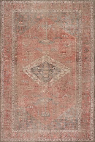Isolated view of Multicolor Rectangle Wilene Medallion Rug, showcasing its design