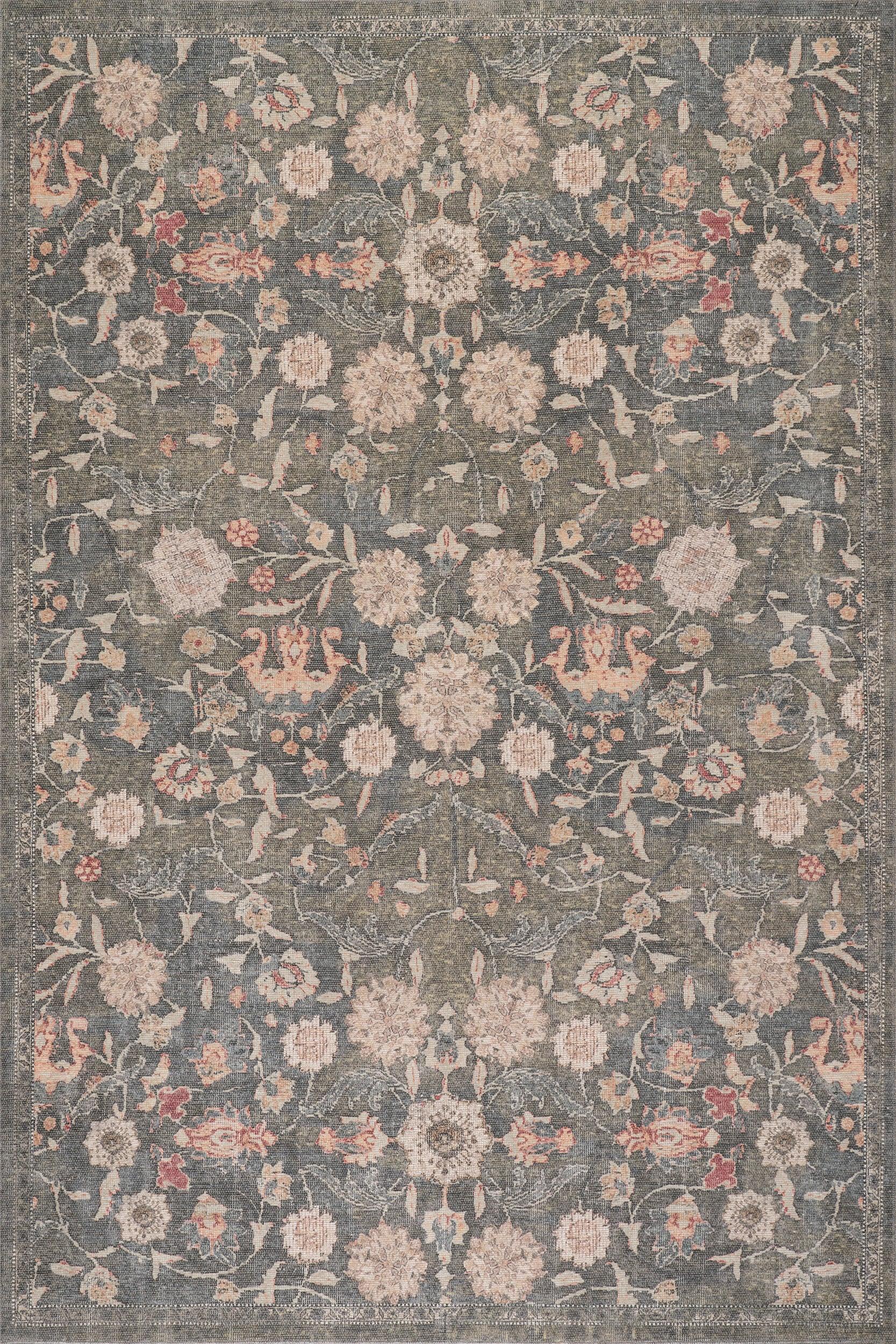 Kwireh Traditional Floral and Paisley Rug | Green