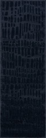 Isolated view of Blue Runner Summit Plush Textured Washable Rug, showcasing its design