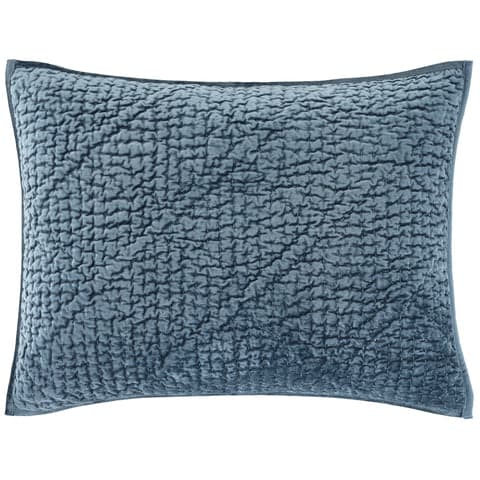 Parisienne Velvet Quilted Sham | Slate