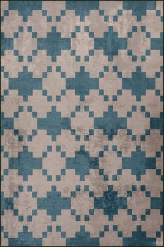 Isolated view of Multicolor Rectangle Tilana Southwestern Geometric Washable Rug, showcasing its design