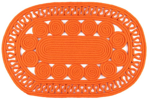 Reef Handwoven Indoor/Outdoor Oval Rug | Tangerine